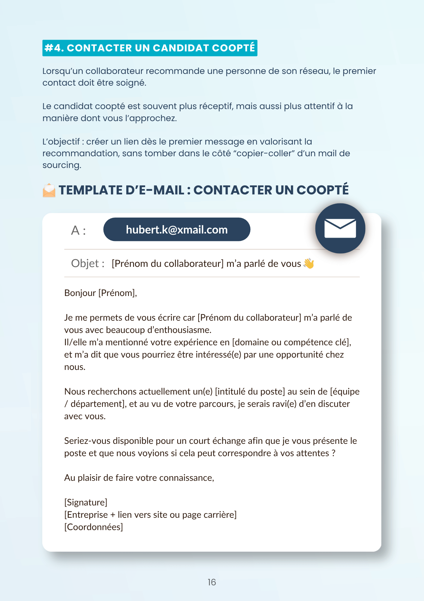 template e-mail recrutement livre blanc extrait