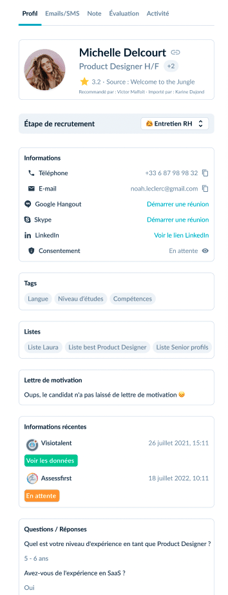 fiche candidat recrutement