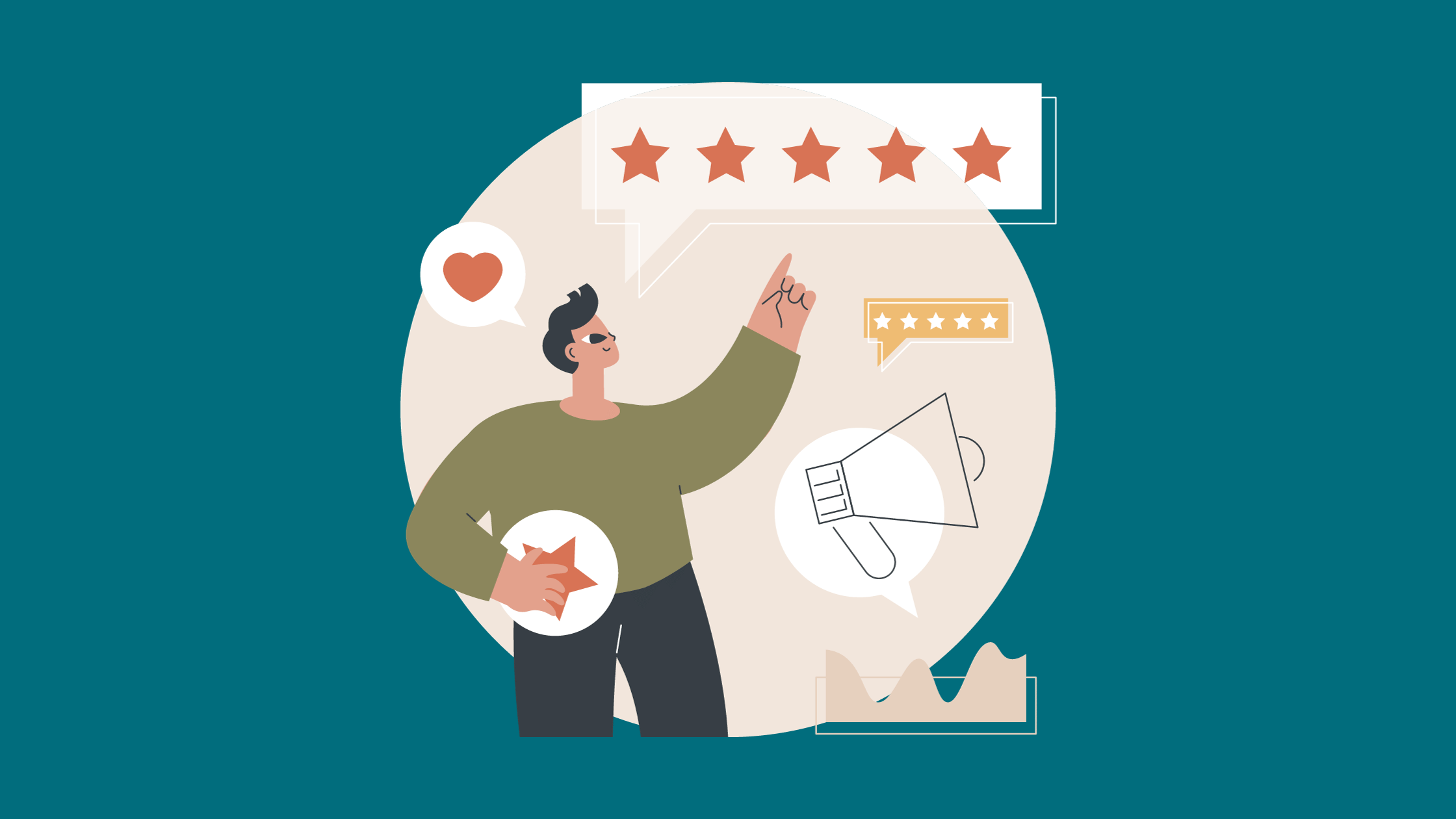 Homme qui montre des étoiles pour indiquer saarque employeur