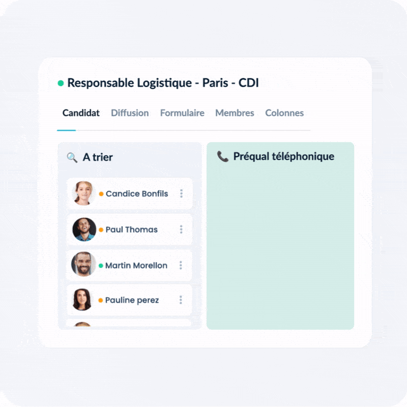Gestion des candidats