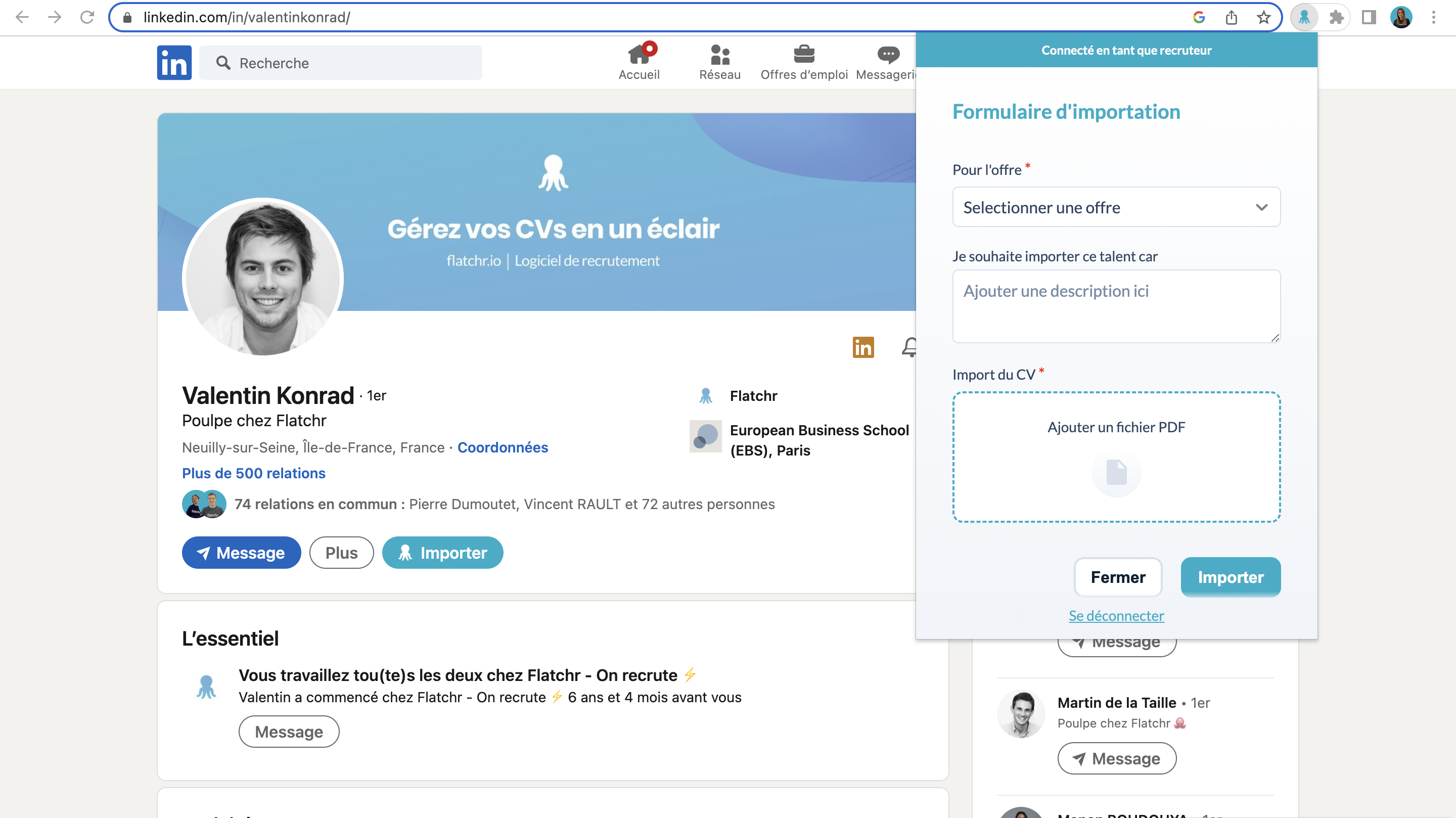 Sourcing rapide widget