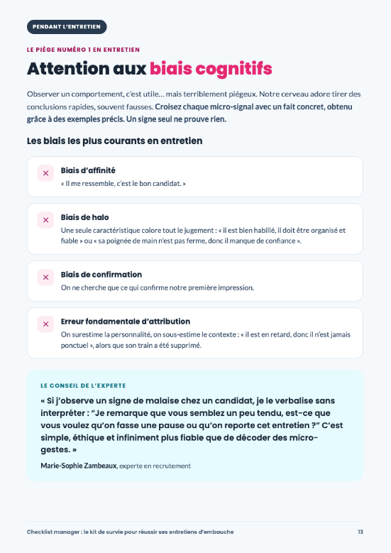 extrait page checklist manager entretien biais cognitifs