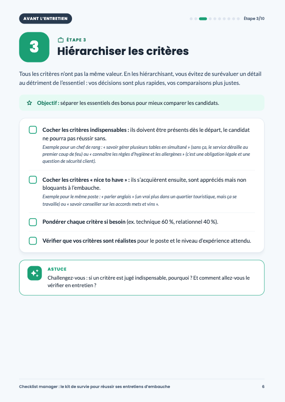 étape 3 checklist manager entretien extrait