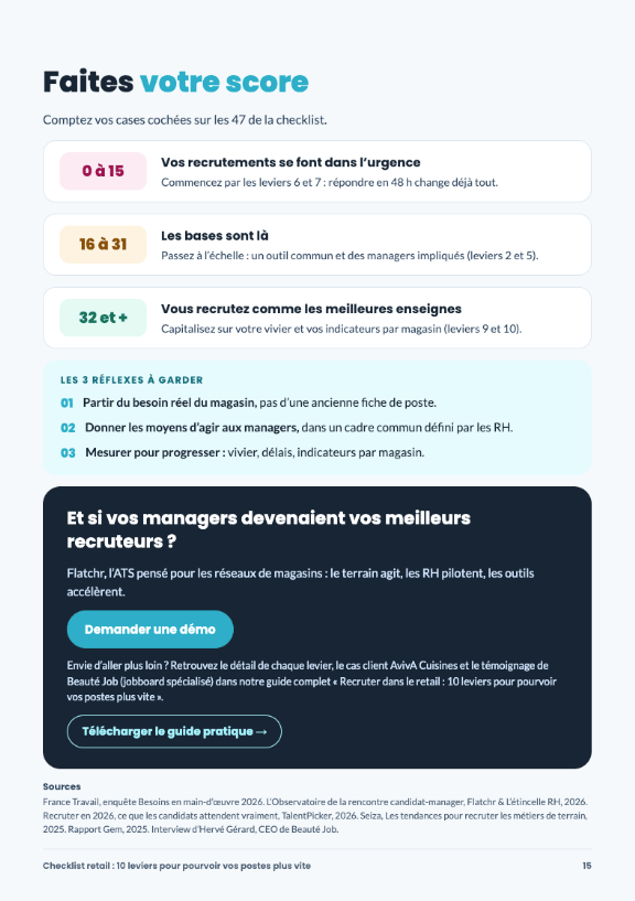 page extrait checklsit recruter dans le retail score