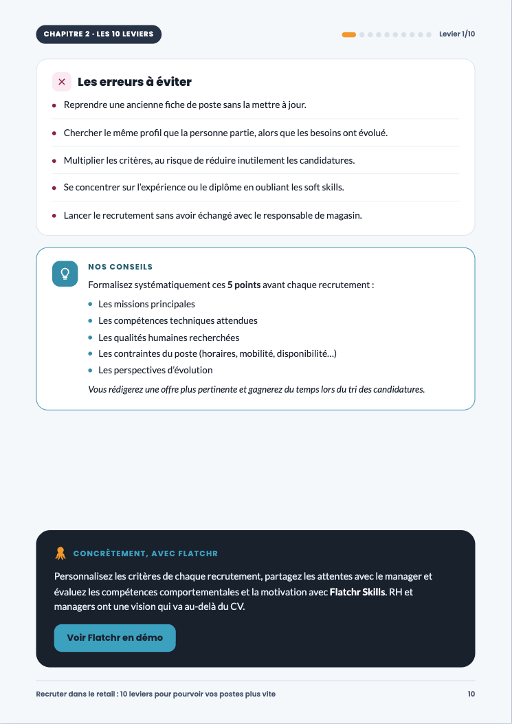 page guide pratique recruter dans le retail chapitre 2