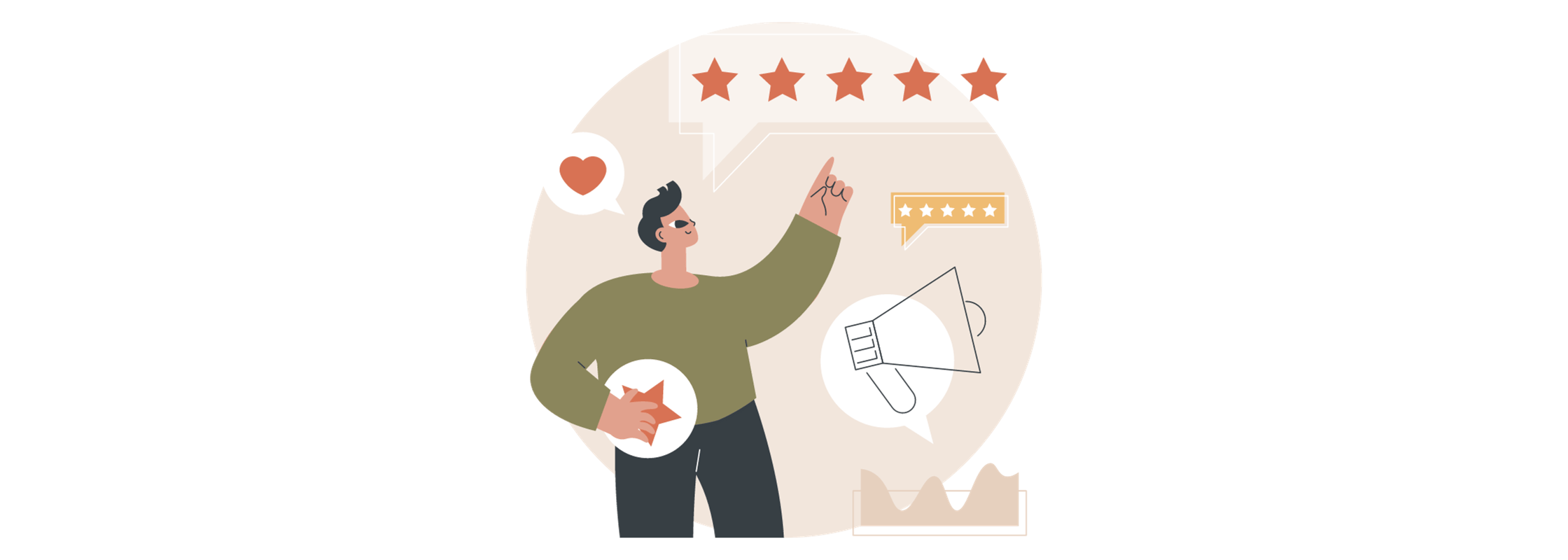 homme qui pointe des étoiles de sa marque employeur