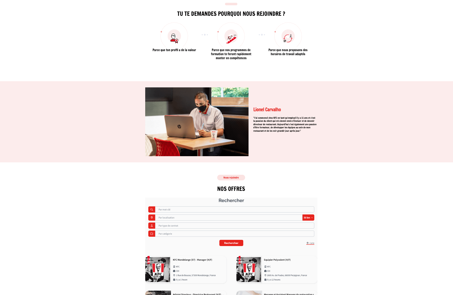 site carriere de KFC